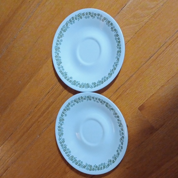 Vintage Corelle Spring Blossom Green Crazy Daisies Dessert Plates 6.5" Set Of 2 - Picture 2 of 6